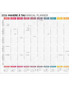 New Arrivals: Wall Planner Double Sided Laminated 990x700mm 2026 Bilingual English/Maori