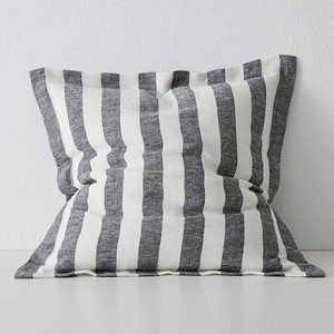 Weave: Luca Stripe Linen Cushion - Shadow (50cm)