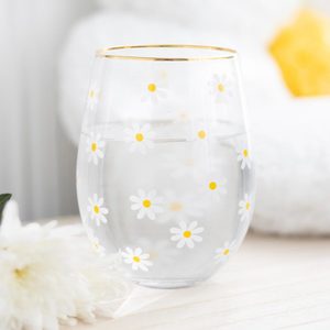 Stemless Wine Glass - Daisy