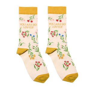 Mustard Yellow: Women's Cotton Socks - You Are So Lovely
