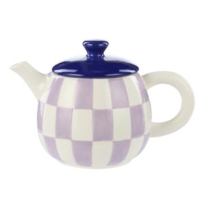 Check Teapot (700ml) - Lilac/Blue