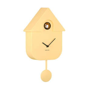 Modern Cuckoo Wall Clock - Soft Yellow