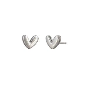 Tiger Tree: Philia Heart Stud Earrings - Silver