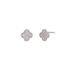 Tiger Tree: Felice Crystal Stud Earrings - Silver