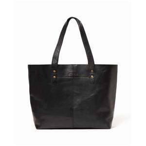 Leather Emma Tote Shoulder Bag - Black