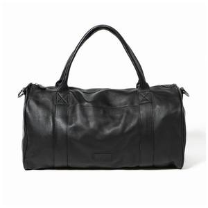 Stitch Hide: Leather Globe Weekender Bag - Black