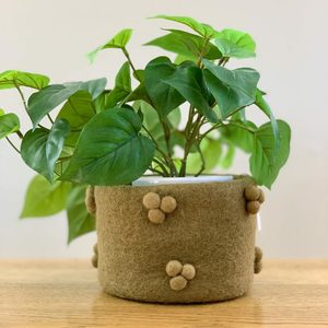 Sheepish Design: NZ Wool Bobble Pot - Olive