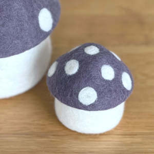 NZ Wool Toadstool Storage Box - Mini Lilac
