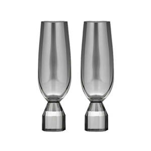 Ava Champagne Glasses - Charcoal (2pc)