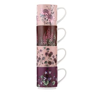 Pink: Secret Garden Stackable Mug Set/4 - Pink