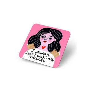 Grumpy Angel Coaster - I Swear Too Fucking Much