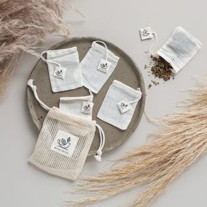 Specialty Drinks: Reusable Organic Cotton Teabags (5pk)