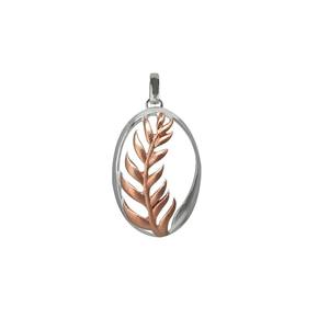 Ascending Fern Necklace Pendant - Rose Gold & Silver