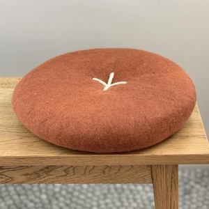 NZ Wool Cross Cushion - Rust (40cm)