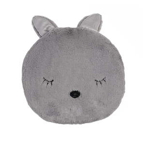 Kids Cushions: Sleepy Mouse Cushion - Grey