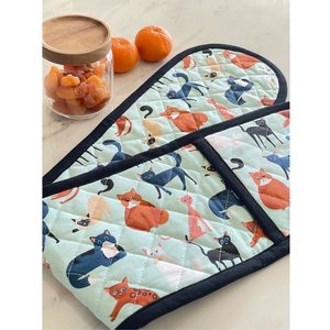 Colourful Cats Double Oven Glove
