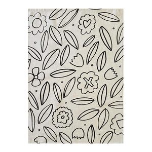 Linens More: Flower Kisses Tea Towel - Neutral