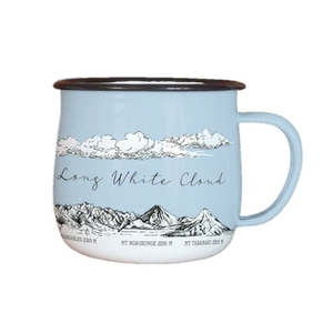 Outdoor Bbq Gifts: NZ Mountains Enamel Mug