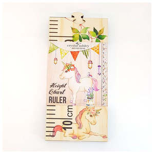 Unicorns: Wooden Height Chart - Unicorn