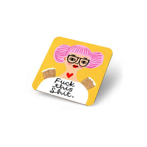 Grumpy Angel Coaster - Fuck This Shit