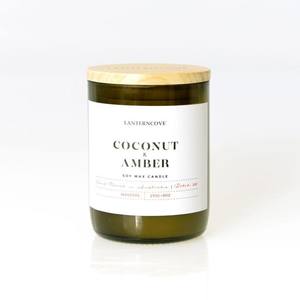Lantern Cove: Jade Candle – Coconut & Amber