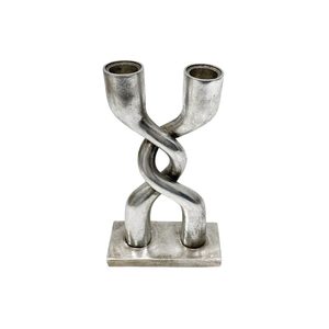 Jumble Sale: Twisted Candle Holder - Antique Silver (22.5cm)