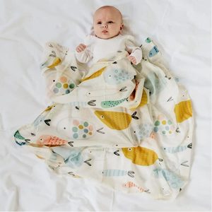 Baby Swaddles Wraps: Felix Fish Baby Muslin Swaddle