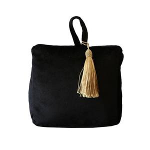 Velvet Tassel Door Stop - Black