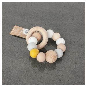 Silicone & Wood Teether - Mustard & Wood