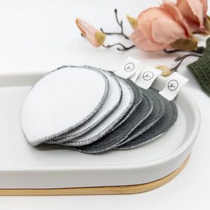 Ecovask: Reusable Organic Cotton Make Up Pads - Grey/White (7pk)