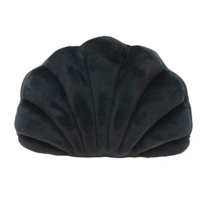 Velvet Shell Cushion - Dark Charcoal