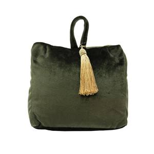 Door Stop: Velvet Tassel Door Stop - Green