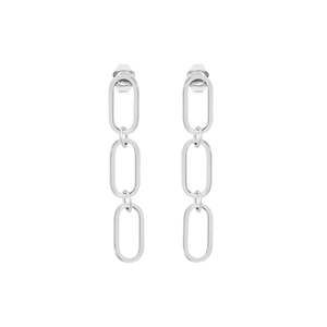 Revival Chain Link Earrings - Silver