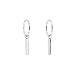 Mini Musing Fine Line Sleeper Earrings - Silver
