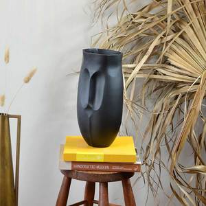 Roam Loom: Iron Abstract Face Vase (31.5cm)