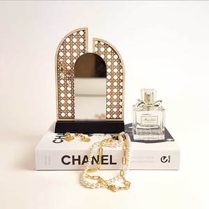 Rattan Earring Stand with Mirror