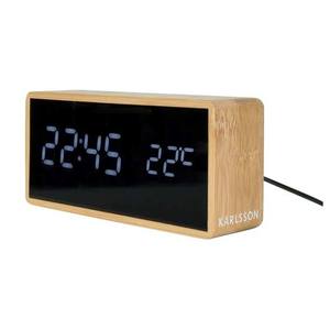 Tube Digital USB Alarm Clock - Bamboo