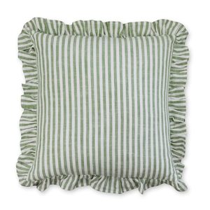 Stripes: Ruffles Green Stripe Cushion Cover (50cm)