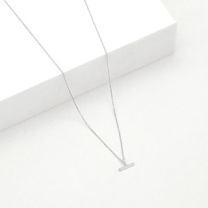 Linda Tahija: Mini T-Bar Necklace - Silver