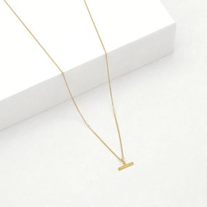 Linda Tahija: Mini T-Bar Necklace - Gold