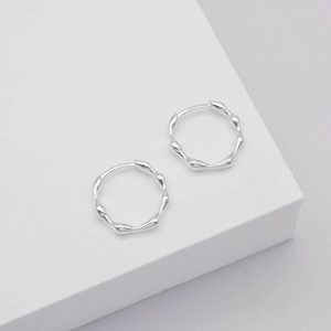 Organica Huggie Earrings - Silver