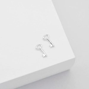 Linda Tahija: Key Stud Earrings - Silver