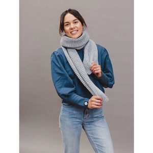 Womens Scarves Snoods: Pippa Waffle Knit Scarf – Grey