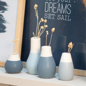 Vases: Mini Pastel Vase Set/4 - Blue