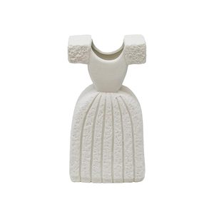 Vases: Ceramic Dress Vase - White (24.5cm)