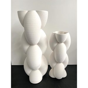3D Printed Porcelain Vase - Tall Wave (40.5cm)