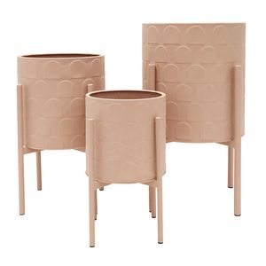 Planters: Arc Metal Planter Set/3 - Dusky Pink