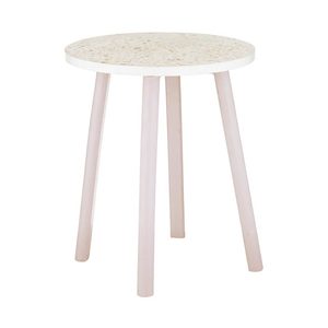 Round Side Tables: Letta Terrazzo Side Table - Pink