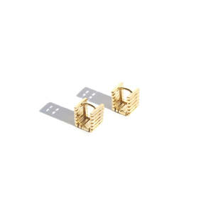 Gold Box Huggie Earrings