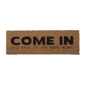 Come In Wine Doormat - Natural/Black